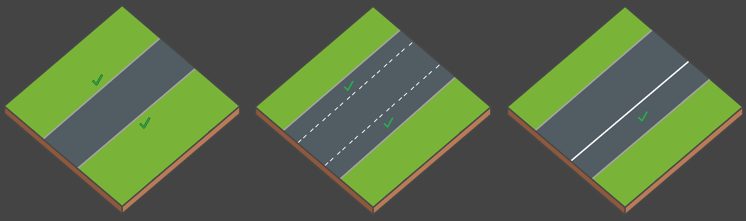 Deux modèles en bloc de deux voies étroites