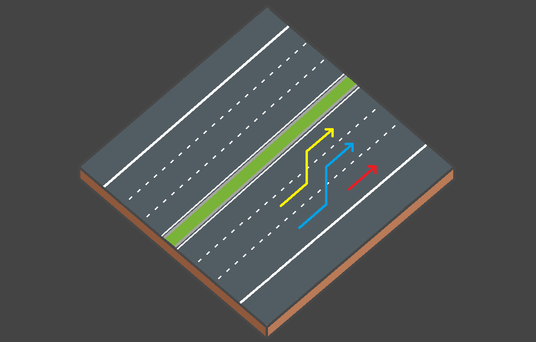 Exemple de triple dépassement sur l'autoroute