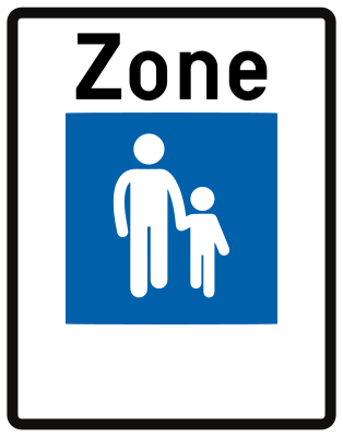 Panneau R14 : début zone piétonne