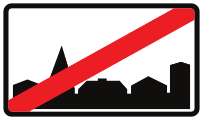 Panneau R27 : fin d'agglomération