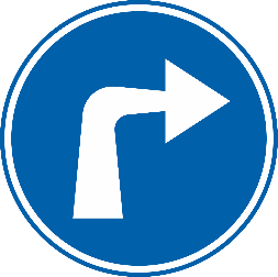 Panneau D1b : direction obligatoire