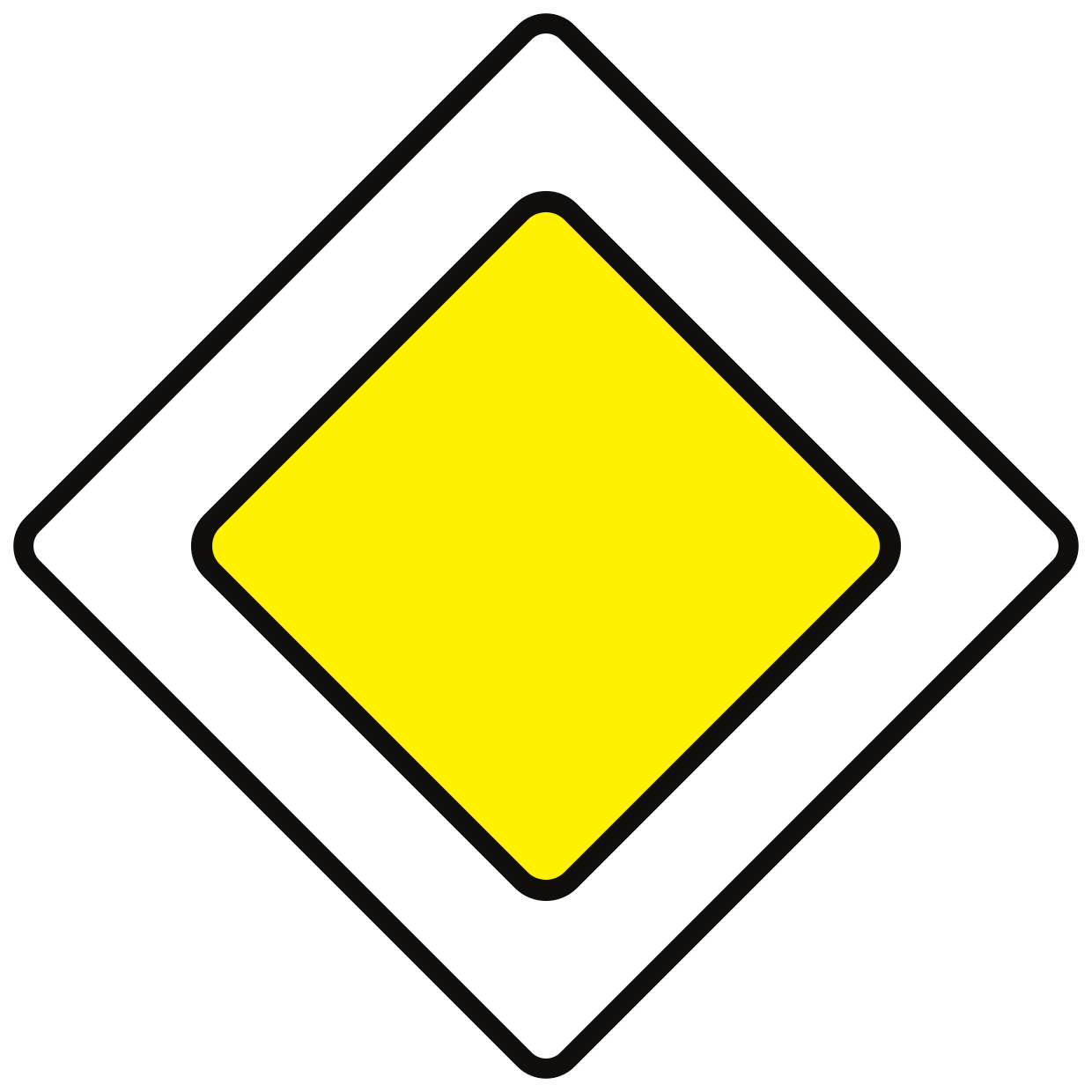 Panneau B9 : début de route prioritaire