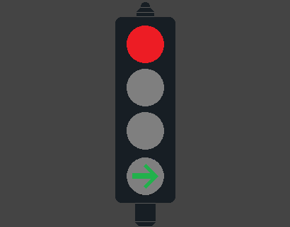 Feu avec flèche et feu circulaire