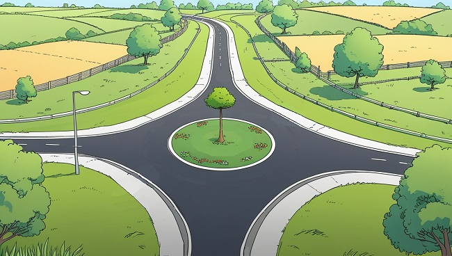 Un rond-point vu de dessus